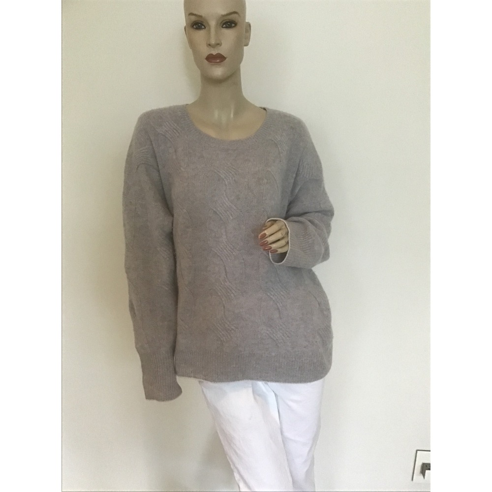 Vineyard Vines 100% Cashmere Sweater XL Silver Fox Lavender Purple Cable Knit